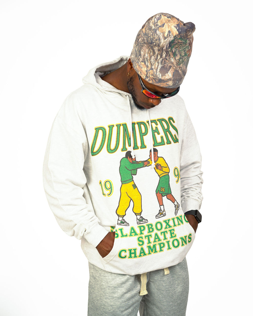 Slapboxing Hoodie in Ash Grey