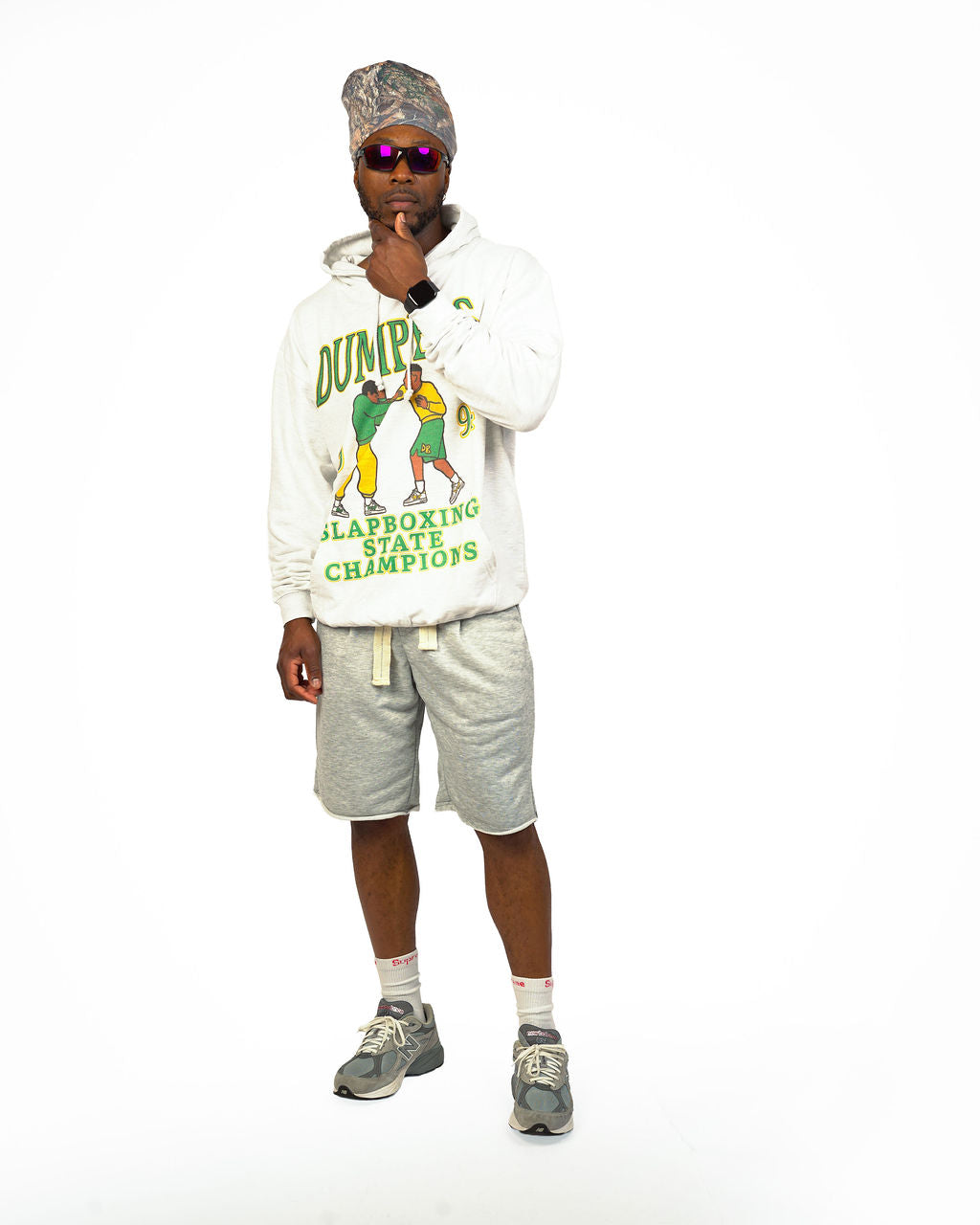 Slapboxing Hoodie in Ash Grey